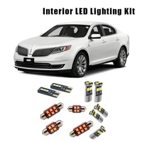 for 2009 2010 2011 2012 2013 lincoln mks 8pcs white bulbs car led interior map dome light package kit fit license plate lamp