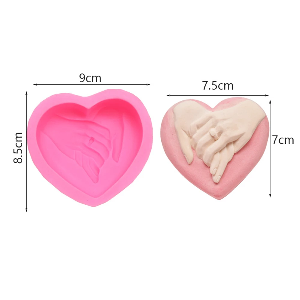 

3d Heart Shape Hand In Hand Handmade Flexible Silicone Soap Mold Soap Making Supplies Chocolate Mold Cake Tools