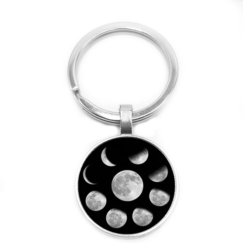 2019 Новые горячие лунные циклы Moon Phase Nebula Pagan стеклянный выпуклый брелок ретро