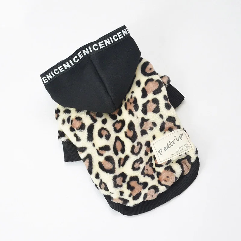 

Winter Pet Dog Clothes Leopard Clothes For Small Dog Sweater Cute Clothes For Cat Yorkshire Terrier