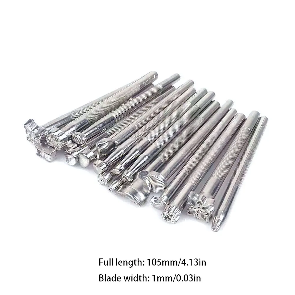 

20PCS Leather Printing Tool Alloy Carving Hand Making Craft Punch Stamp Sculpture Printed DIY Metal Leather Saddle Staming