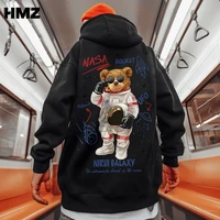 hmz hip hop oversized hoodie bear print hoodies sweatshirt men streetwear harajuku hooded loose unisex hoodie plus size tops men