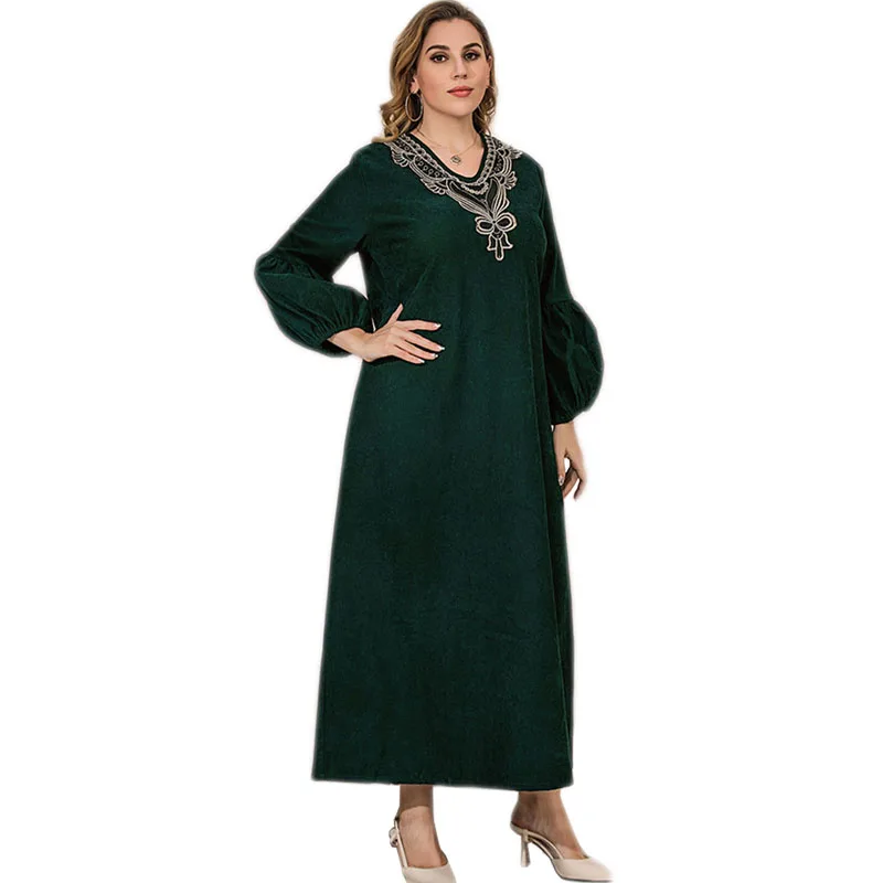 Рамадан, мусульманское женское винтажное этническое длинное платье, повседневное свободное, 5XL, Абая, Арабский кафтан, Ближний Восток, Дубай...