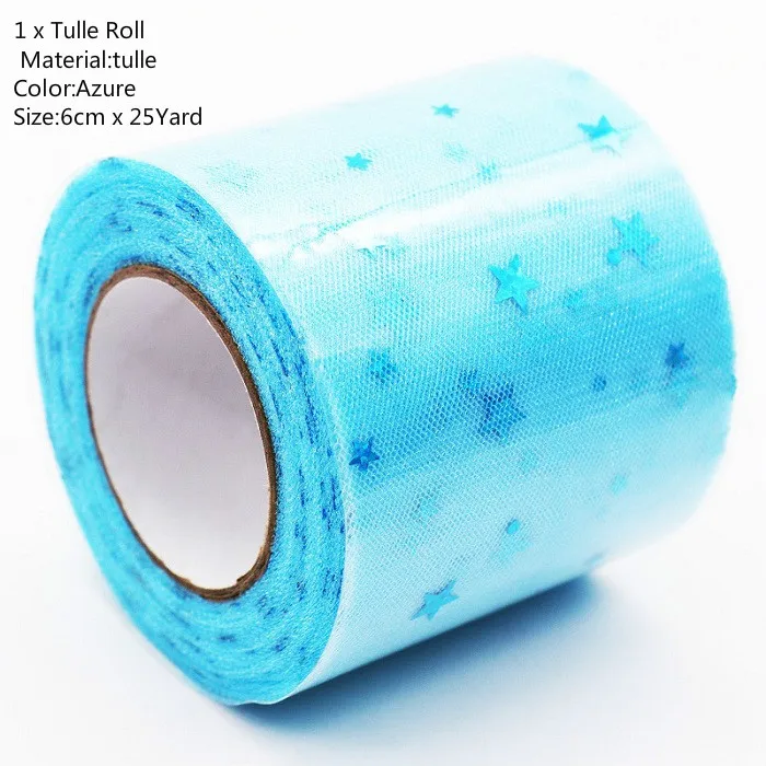25Yard Azure Фатиновая юбка-пачка в рулоне, 15 см, 100 ярдов, сделай сам подарочная упаковка для дня рождения, вечеринки, Рождества, свадьбы, для детей - Color: 25Yard Azure