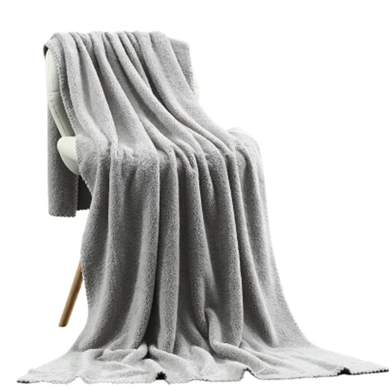 

H051 140x70cm Thicken Bath Towel Absorbent Large Bathing Sheet Solid Color Beach Towels Bathroom Supplies