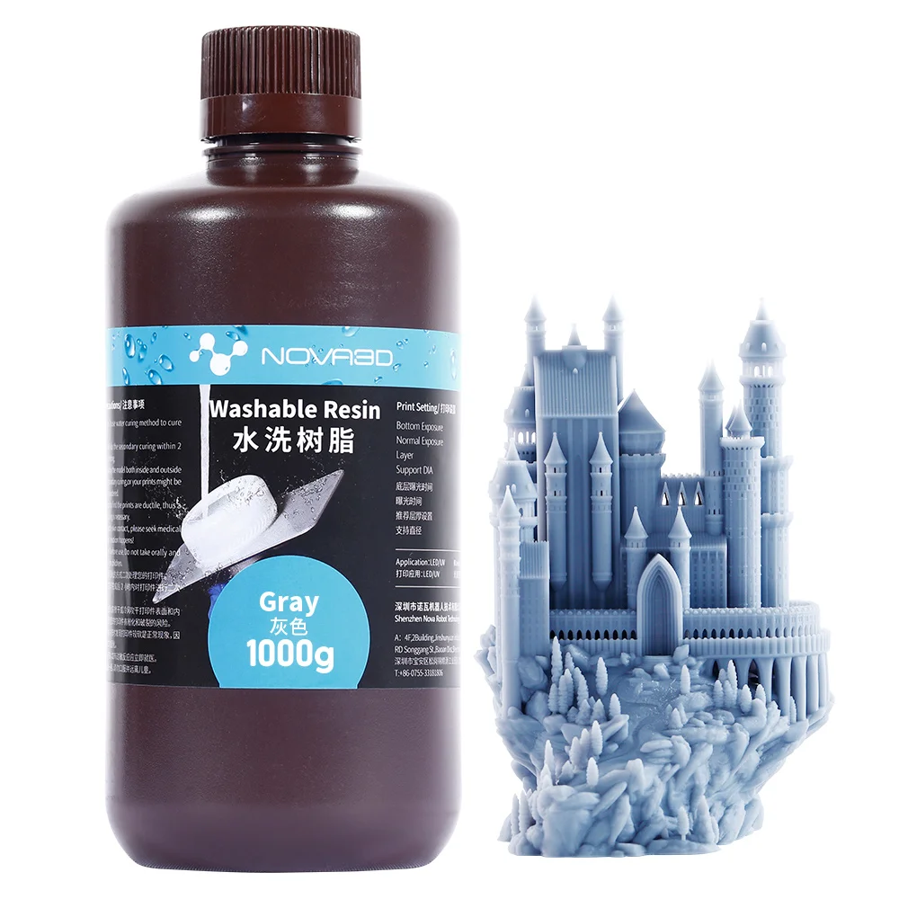 NOVA3D вода моющаяся Резина 3D принтер 405nm LCD фотополимерный drukarka жидкостный печатный
