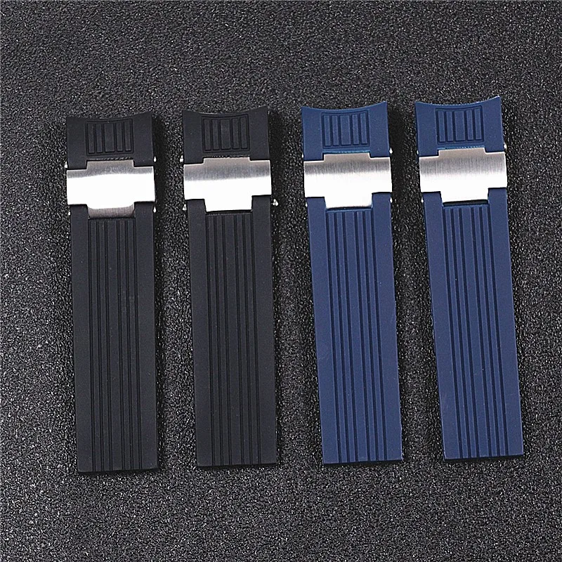 

22mm Black Brown Blue Waterproof Silicone Rubber Strap Wristband Strap Bracelet For Ulysse Nardin Nardin MARINE DIVER Watch Band