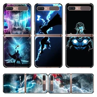 marvel avengers super hero thor for samsung galaxy z flip 3 5g black mobile shockproof hard capa fundas phone case