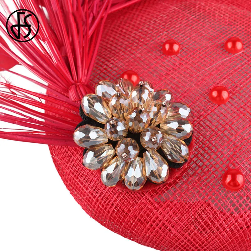 Дамская винтажная шляпка Таблетка FS с большими цветами для церкви и