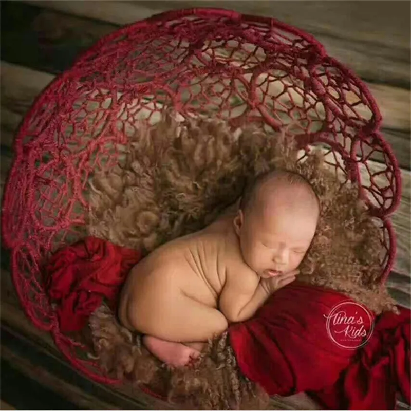 Реквизит для фотосъемки новорожденных мальчиков и девочек 50 см полый тканый стул