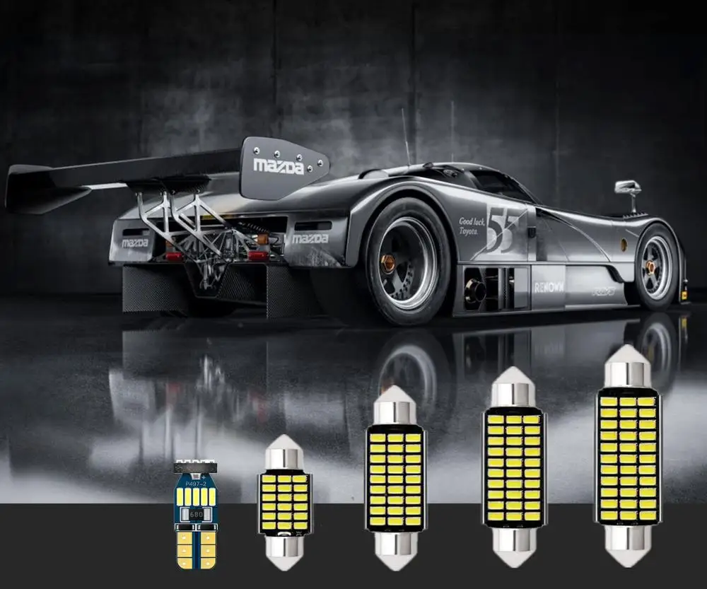 6 шт Белый светодиодный автомобиль для чтения светильник T10 & 31 мм Mazda 2 3 Спортивные