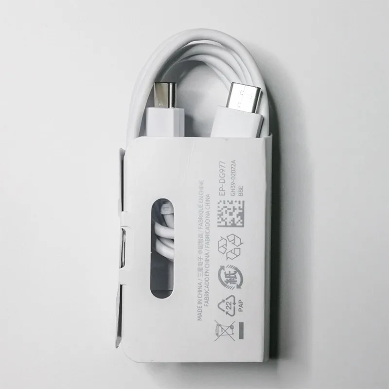 white Кабель для быстрой зарядки samsung 100 см типа C к кабелю типа C PD QC3.0 для Galaxy Note 10 - Цвет: white