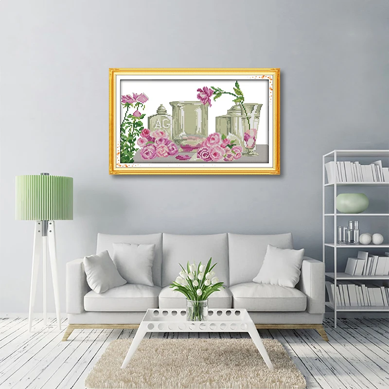 GG Rose and Utensils Storeroom Stamped Cross Stitch Kits 11CT14CT DIY Kit Needlework Embroidery Set for Home Decor | Дом и сад