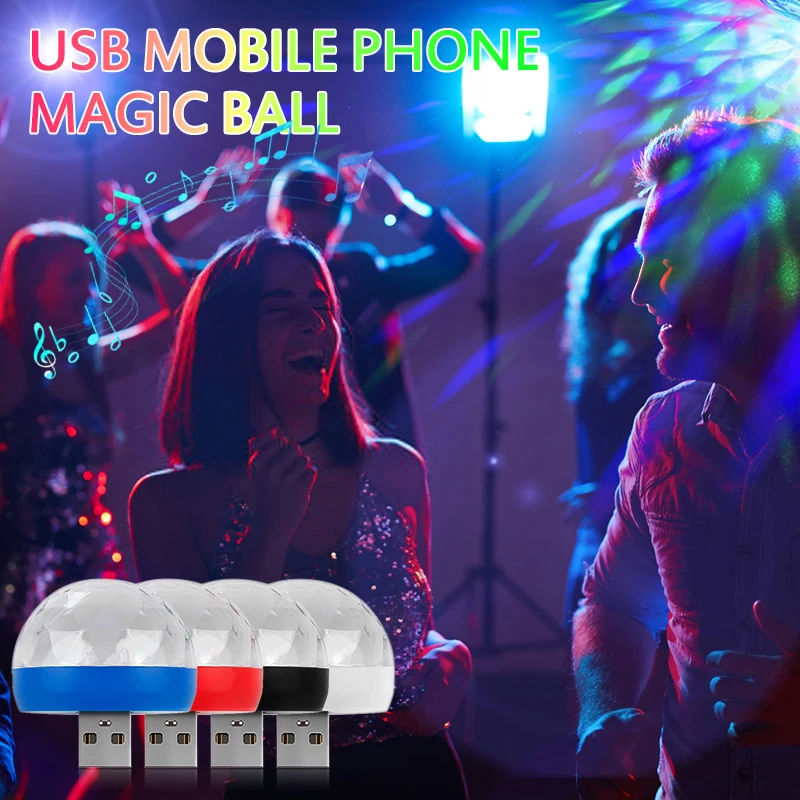 

Car USB LED Party Lights Stage Effect Karaoke Atmosphere Lamp 3W 5V Portable Disco Ball Colorful Laser DJ Disco Light Music