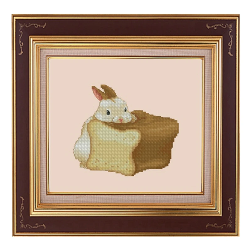 Набор для вышивки крестиком, Симпатичные Мультяшные животные, изысканные кролики, туссис, кролик, 11CT, ткань с принтом, Китайская вышивка, набор материалов для творчества