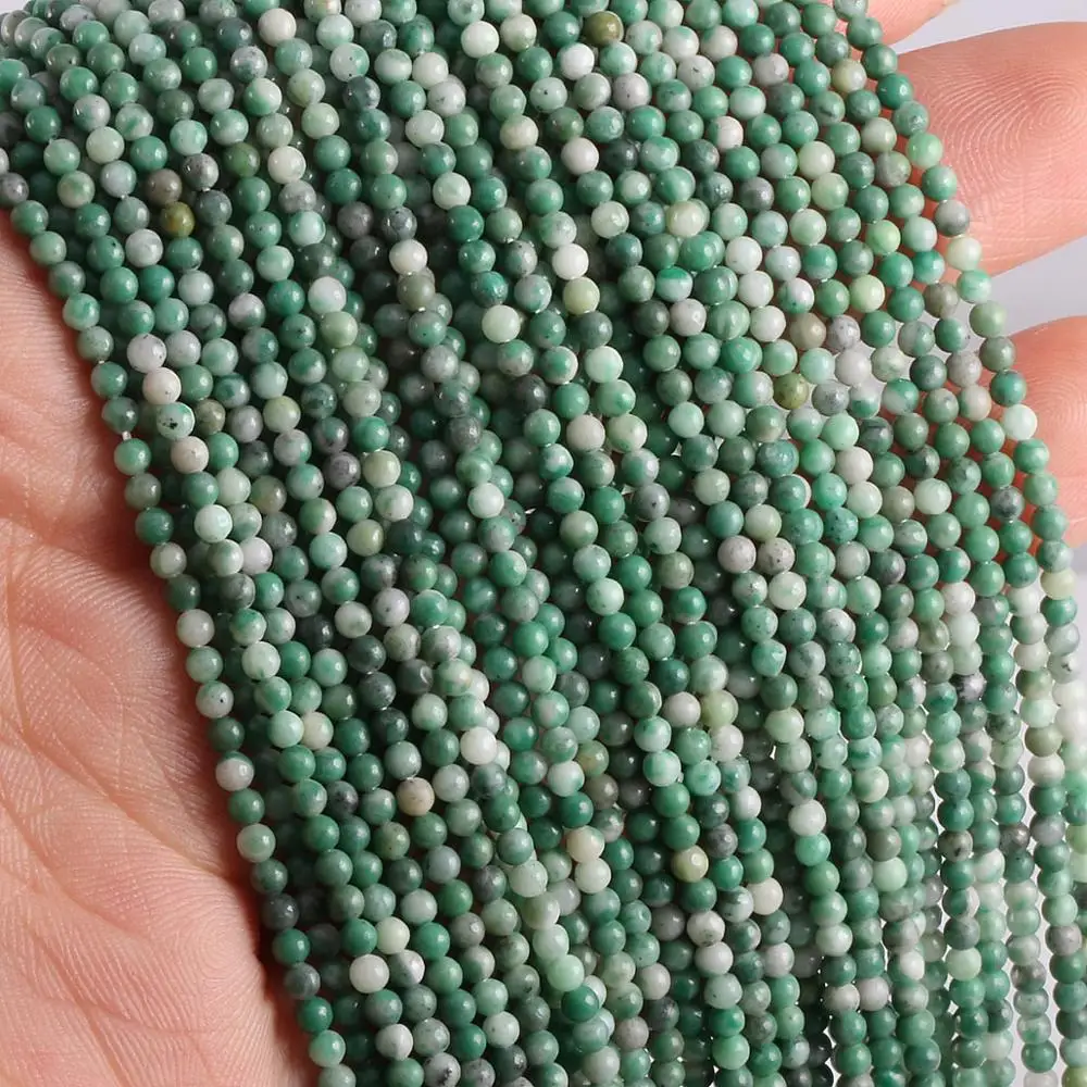 

2020 New Wholesale Natural Stone Beads Green Jades Stone for Jewelry Making Beadwork DIY necklace Bracelet Accessories 2mm 3mm