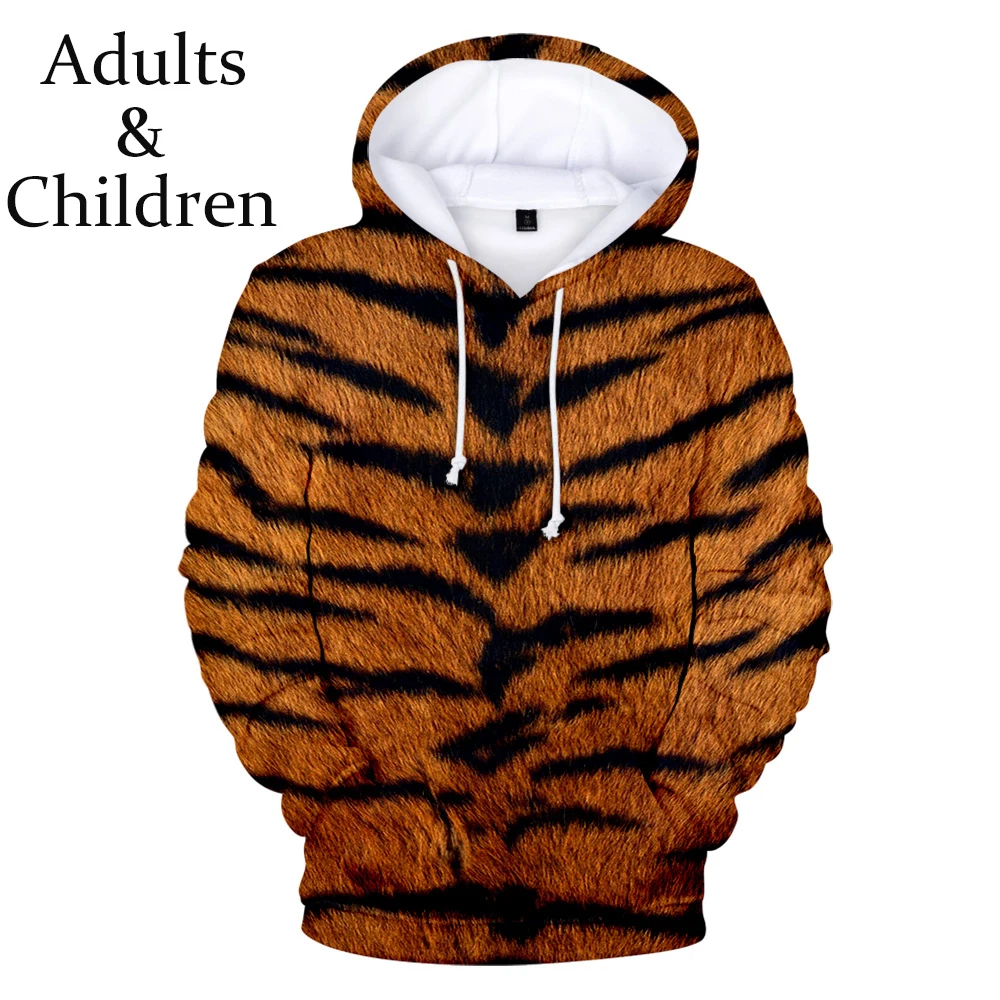 Popular Hoodie Men's Women's 3D Animal Texture Children's Sweatshirt Comfortable Casual Boys Girls Yellow Autumn Winter Pullover |