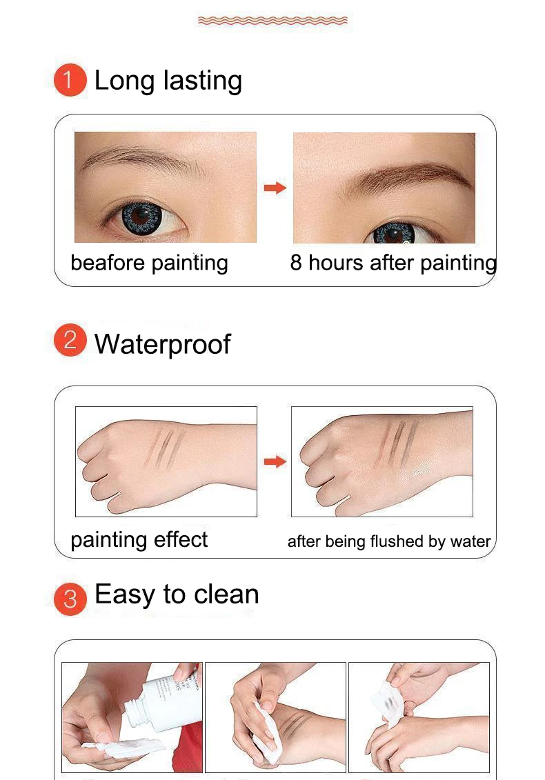 Водостойкий карандаш для бровей вилка с кончиком гель долговечная ручка тинт