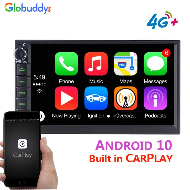 2 Din Android 10 автомобильный стерео Мультимедийный плеер авторадио 7 дюймов