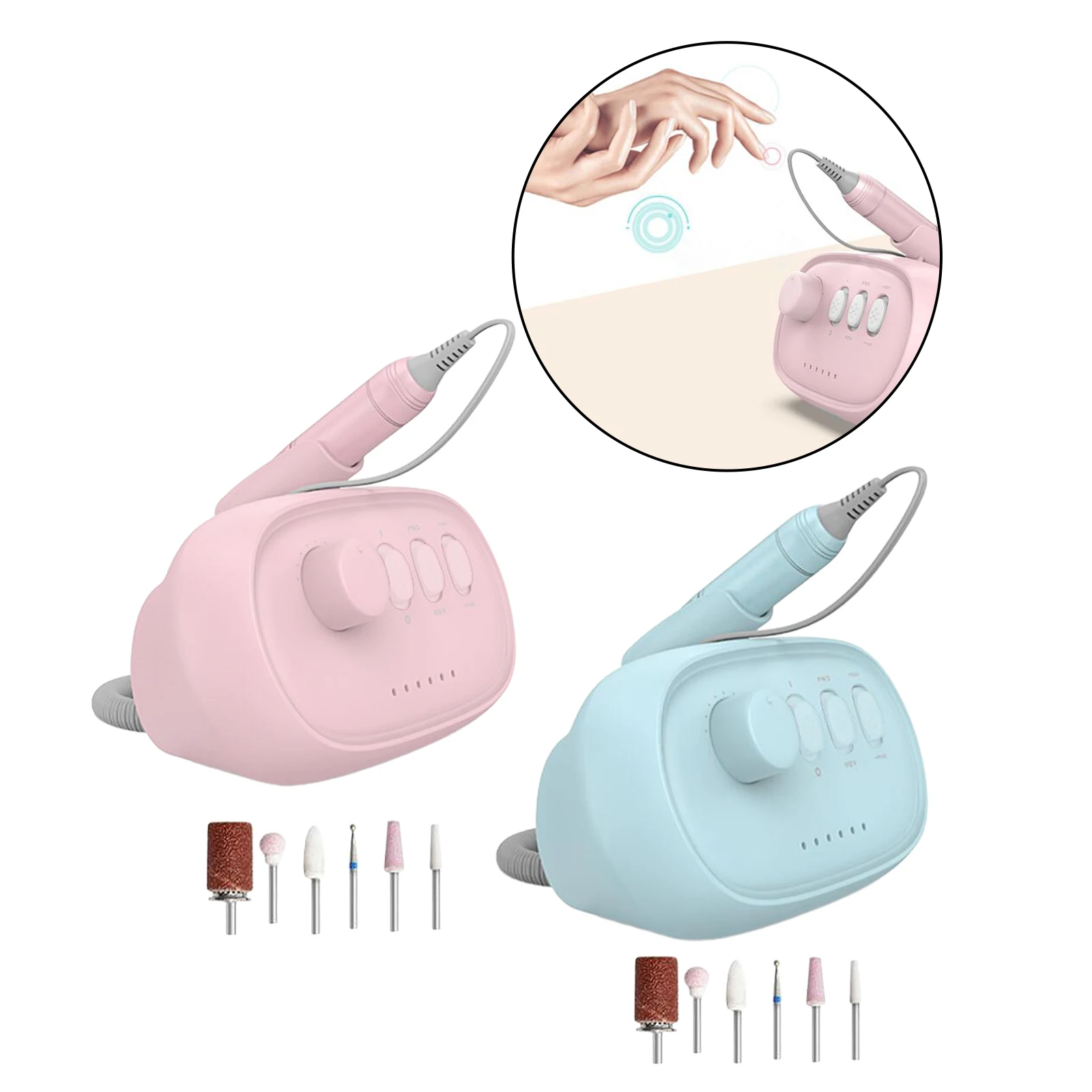 

Pro Electric Nail Drill File Machine Portable Manicure Tool Set Home Salon