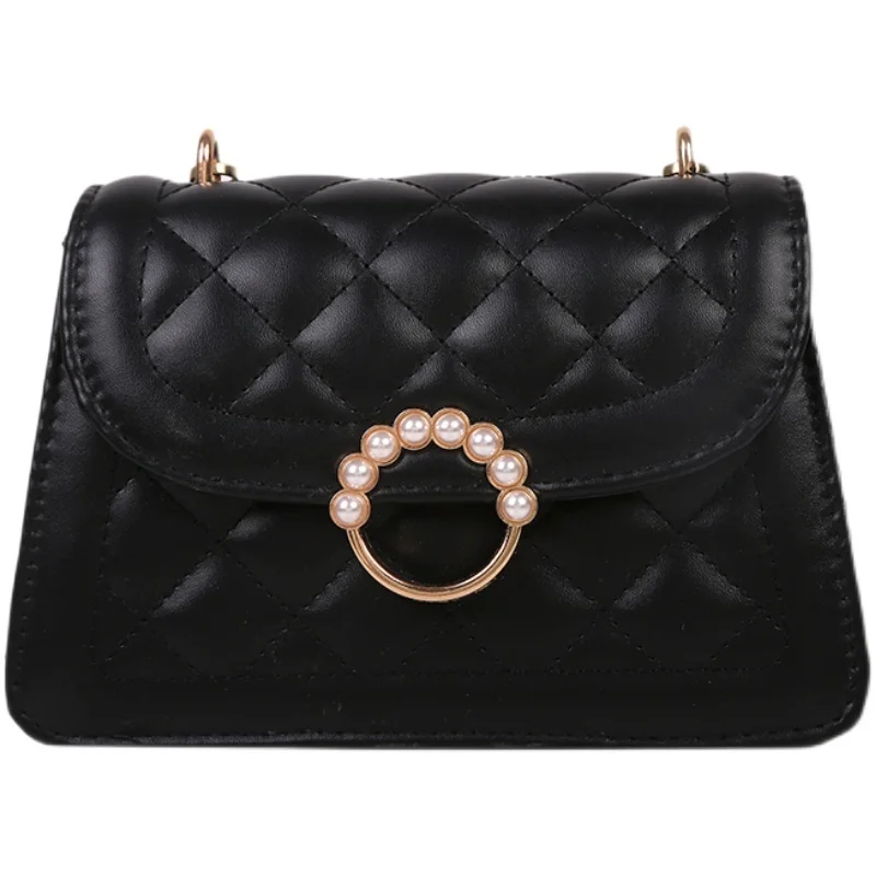 

Lingge Bag Female 2021 Summer New Trendy Fashion Foreign Style Single Shoulder Bag Wild Pearl Chain Messenger Bag