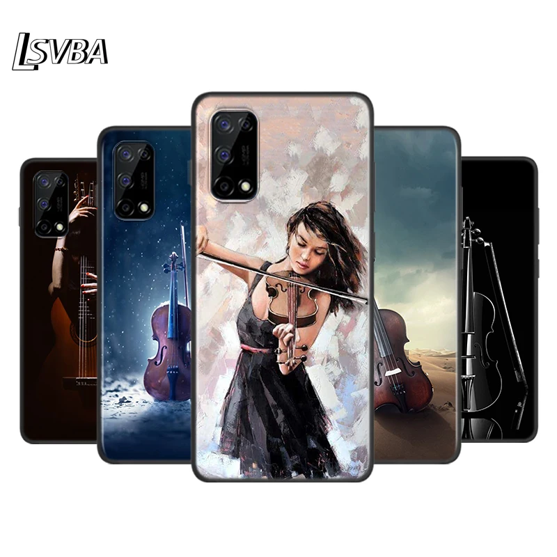 

Love Elegant Violin Silicone Cover For Realme V15 X50 X7 X3 Superzoom Q2 C11 C3 7i 6i 6s 6 Global Pro 5G Phone Case