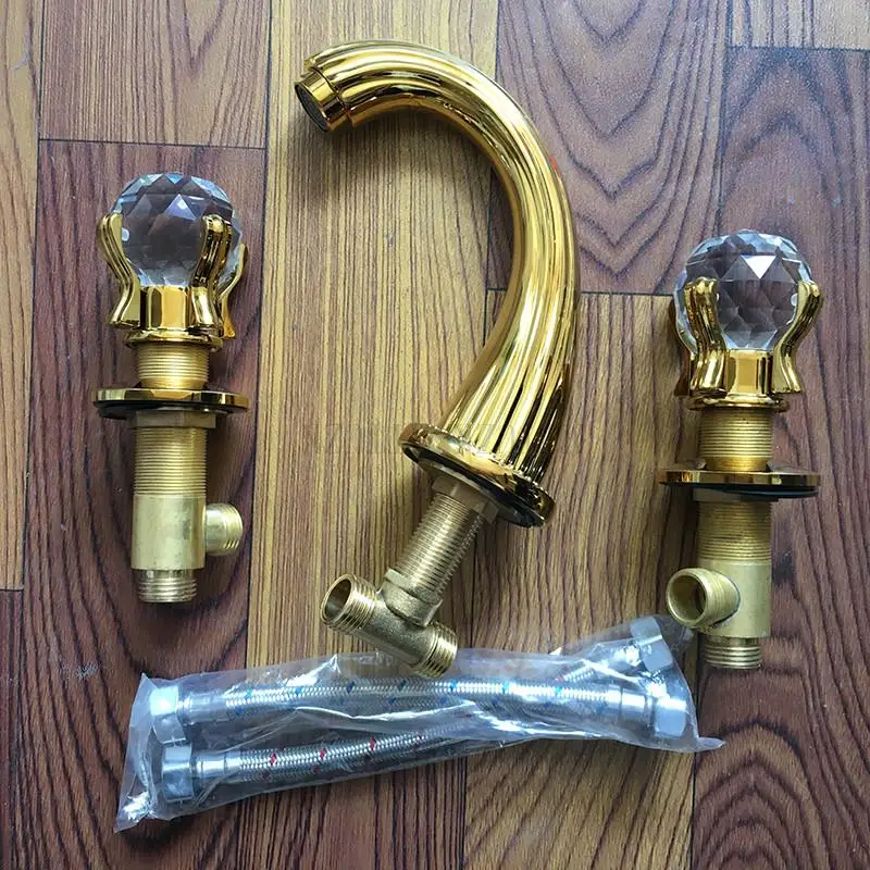 Смеситель для умывальника роскошный кран из латуни с золотым покрытием и