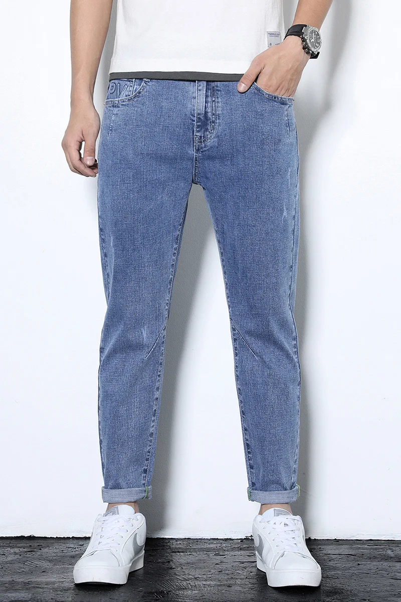 

2021 new men's stretch regular-fit jeans business casual classic style fashion denim trousers men's straight jeans/ men pants