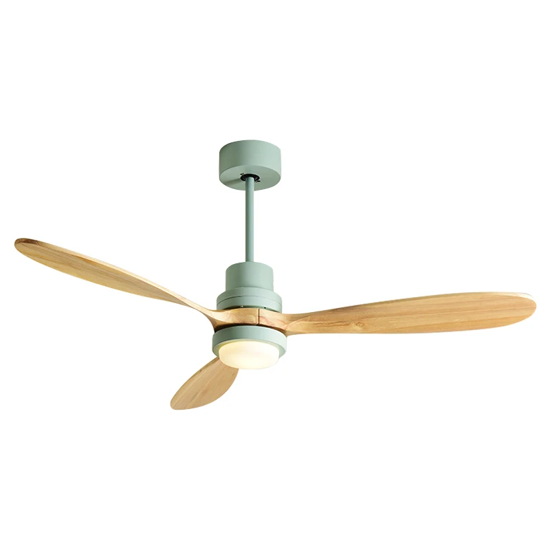 Потолочный вентилятор BOTIMI в скандинавском стиле светодиодный деревянный 52 дюйма