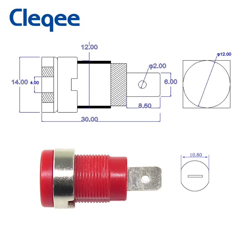 Cleqee P3007 10 шт./компл. 5 цветов 4 мм никелированная переплетная стойка вилка типа