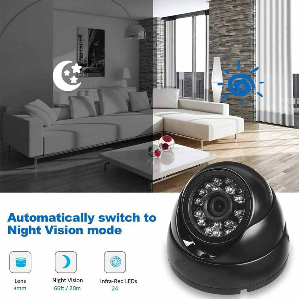 

Surveillance Dome Security Bus Weatherproof Plastic HD Infrared 1200TVL Night Vision Indoor Camera Home Mini