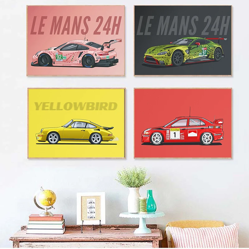 

917 24 Hours Le Mans Classic Racing 911 Car Canvas Painting Wall Art Picture Posters and Prints Home Decor Cuadros