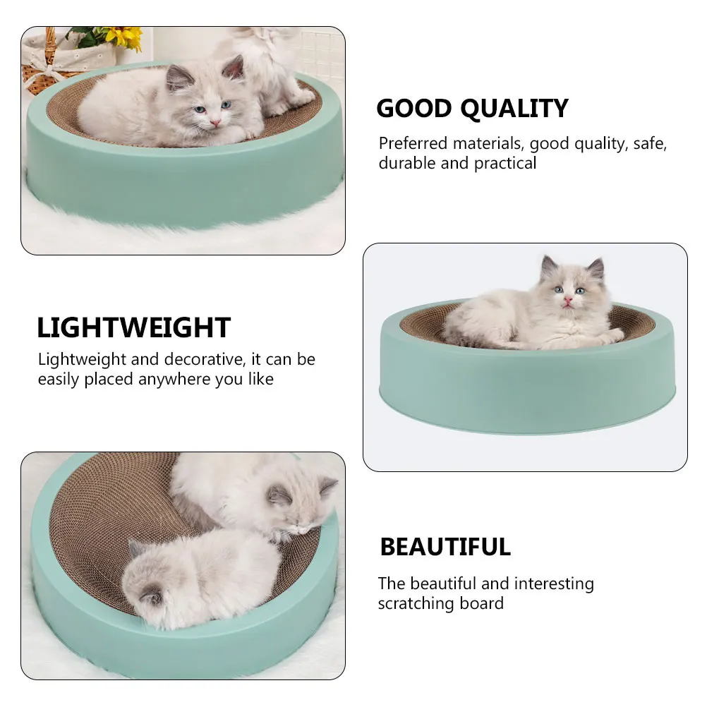 

2 Pcs Newest Cat Corrugated Circular Cat Scratch Board Durable Practical Cat Grinder Toy Funny Pet Playthings