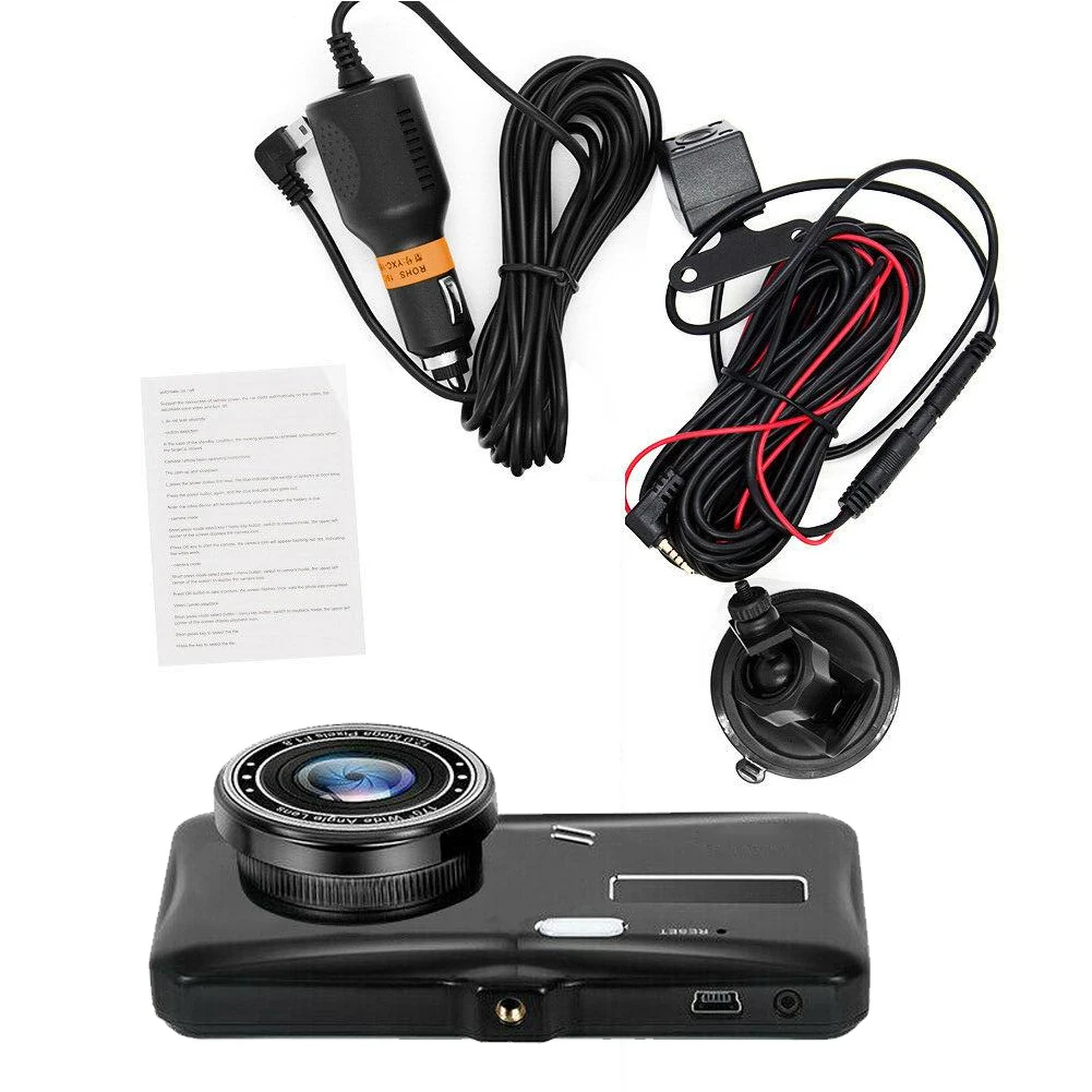 

12 Million Pixels Car DVR Recorder With Rearview Camera with 4 inch HD IPS Touch Screen 170 Degree Wide Angel Dual Dash Camera