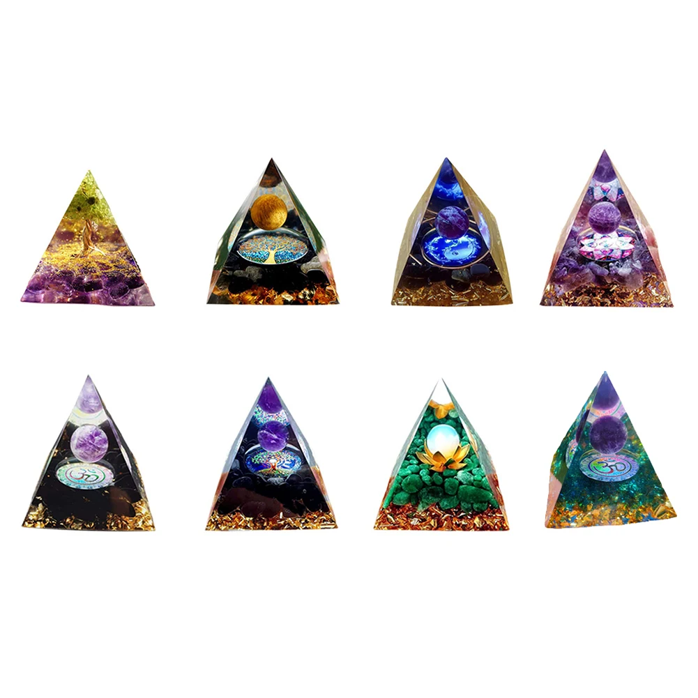 

Pyramid Ogan Natural Crystal Energy Tower Energy Healing Jewelry Home Office Feng Shui Ornaments Small Pyramid Miniatures