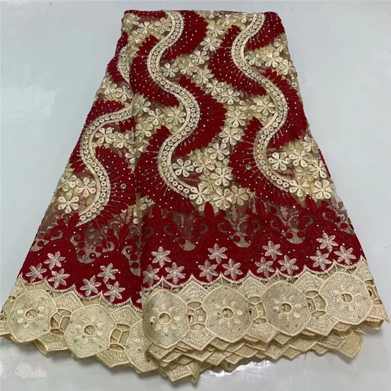 

French Net Lace Fabric 2020 wine red Latest African Fabric With Embroidery lace Mesh Tulle Lace Fabric High quality lace 2l17-57