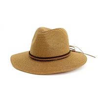 2019 vintage panama hat women straw fedora male sunhat summer beach sun visor cap chapeau cool jazz trilby cap ad0770