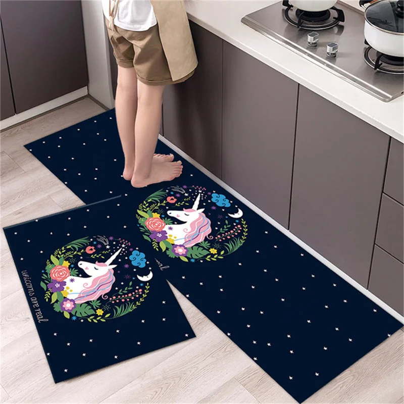 

new American unicorn Mat for kitchen Washable non-slip kitchen rug Bathroom rug Non slip carpet door mats outdoor floor