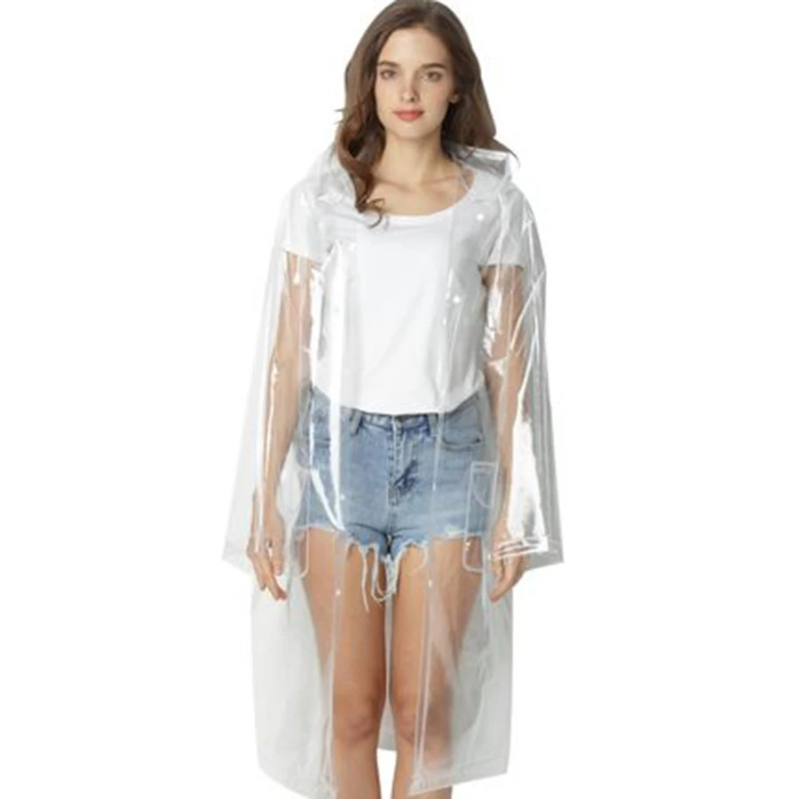 Прозрачный плащ-ветровка Дамское пончо дождевик прозрачный Feminino DD6YY | Дом и сад