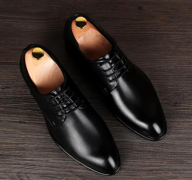 Мужские классические туфли большого размера из натуральной кожи увеличивающие