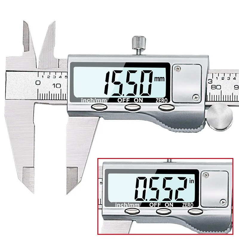 

Stainless Steel Electronic Digital Display Vernier Caliper 0-150mm Measuring Tool Measuring Instrument Vernier Calipers
