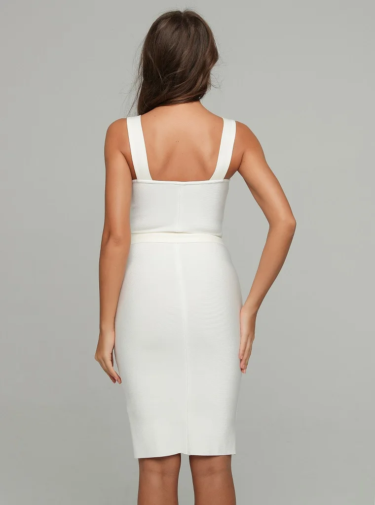 

White Dress Bodycon Fashion Night Club Celebrity Party Wedding Sexy Dresses Women Mini Bandage Dress