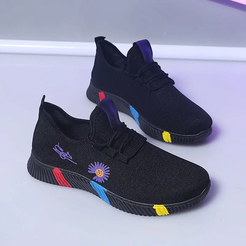 

Spring Sneakers Mesh Summer New Mesh Breathable Casual Sports Shoes Small Daisy Casual Shoes Flat PU Casual Flat Breathable