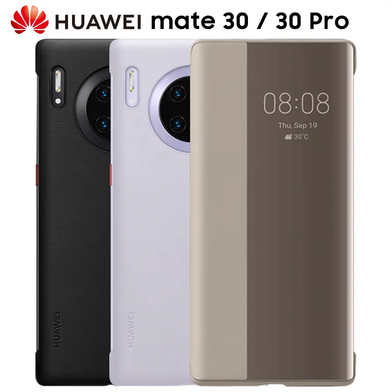 Чехол для HUAWEI MATE 30 Pro, официальный умный флип-чехол для HUAWEI MATE 30 5G, кожаный чехол с зеркальным окном для сна