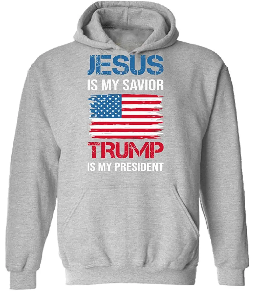 

Pekatees Trump Hoodie Jesus is My Savior Hooded Sweatshirt