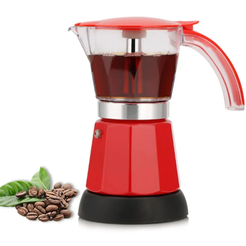 

Electric Moka Pot Aluminum Stove Espresso Coffee Maker Home Coffee Machine Cafetera Automatic Heating Pot Mocha Cafe Tools Maqui
