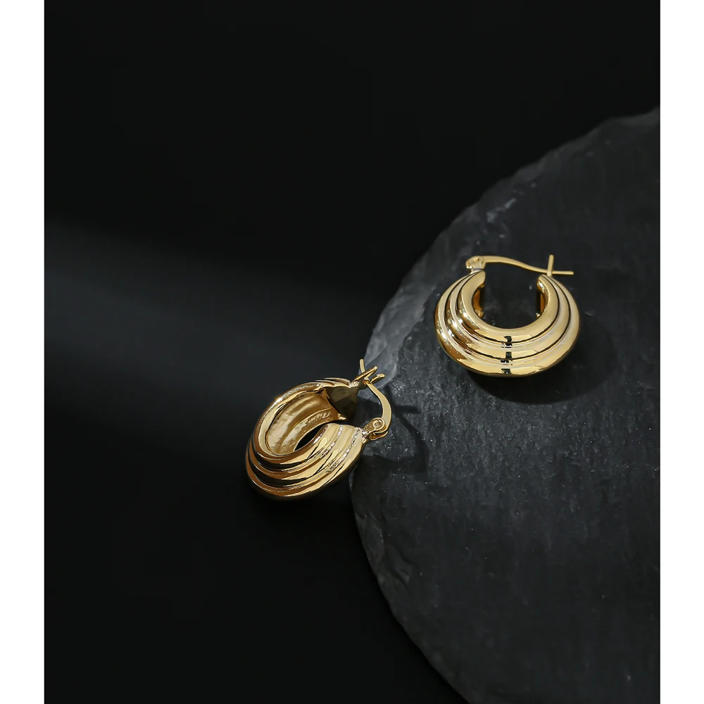 Модные круглые серьги кольца YMYW для женщин золотистые металлические медные