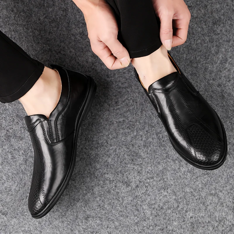 Мужские лоферы Повседневная обувь из натуральной кожи без застежки Роскошные