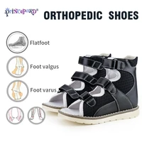 Orthopedic Summer Sandals for Kids Princepard Leather Children's Corrective Shoes Closed Toe Toddler Boys Sandals Arch Support