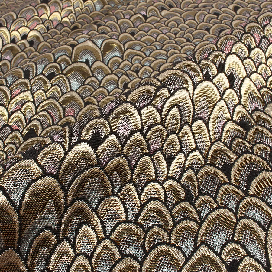 Блестящая жаккардовая парчовая ткань с перьями модные сумки для одежды сделай